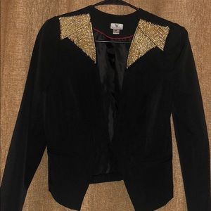 Black with Gold Chain Blazer